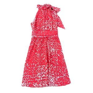 Cynthia Steffe Crepe de Chine Halter Bow Patterned Knee Length Dress Women’s 2